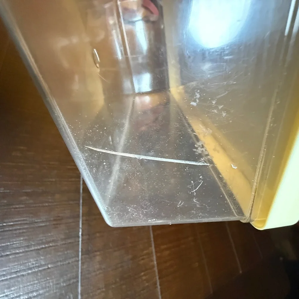 Vintage Wil-Hold Plastic Sewing Storage Box Clear Cream Embossed Lid USA Wilson